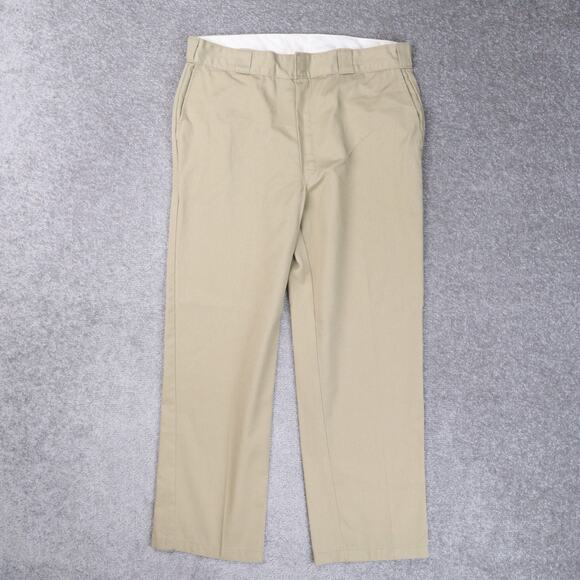 Dickies 874 Straight Leg Canvas Twill Work Pant Flat Front in Khaki Size 38X30 - Picture 1 of 13